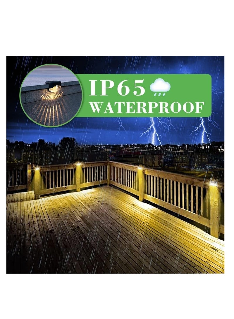 SOLARAE Solar Step Lights, 4 Pack Solar Fence Lights Waterproof, LED Deck Lighting for Garden, Outdoor Stair Lights for Fence, Backyard, Front Porch Step, Balcony, Wall, Patio, for Outdoor Decor (Warm White) - Image 3