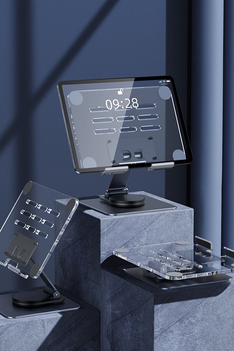 أوسو حامل iPad قابل للدوران 360 درجة، مصنوع من سبائك الكربون، قابل للطي، مناسب لأجهزة iPad والهواتف المحمولة، حامل قابل للتعديل للأجهزة اللوحية، حامل iPhone، حامل طاولة محمول، قاعدة ثابتة، حاملات للأجهزة اللوحية - Image 3