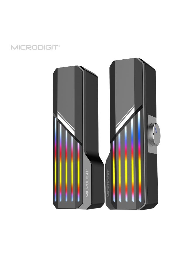 Micro Digit Raider MD509MS 2.0 Multimedia Computer Speaker with RGB Lights & 10W RMS Sound - Image 4