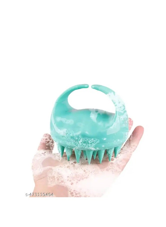 فرشاة الشامبو تدليك الشعر وفروة الرأس بالشامبو - العناية بالفروة - الجسم - تنظيف بمقبض سهل للبنات بشعر كيرلي رائعة للرجال النساء الأطفال والحيوانات الأليفة متعدد اللوان - Image 3