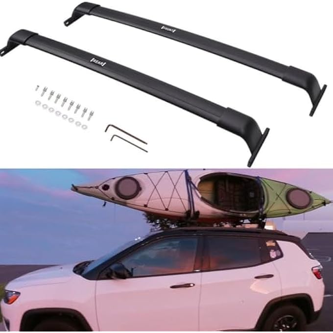 rayihni Upgraded Duty 220lbs Cargo Racks for Jeep Compass 2017-2024 2025 Roof Rack Cross Bars Rail Luggage Carrier - Image 2
