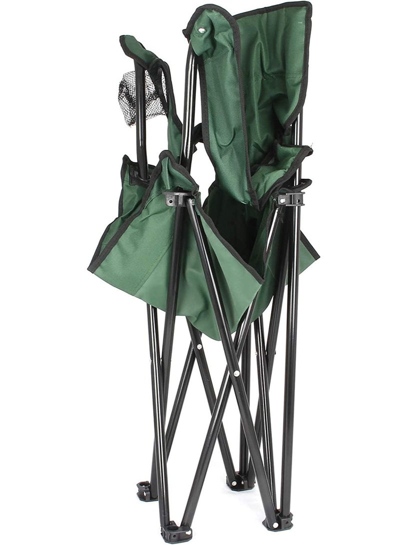 DeloPik Foldable Camping Chair with cup holder Green - Image 2