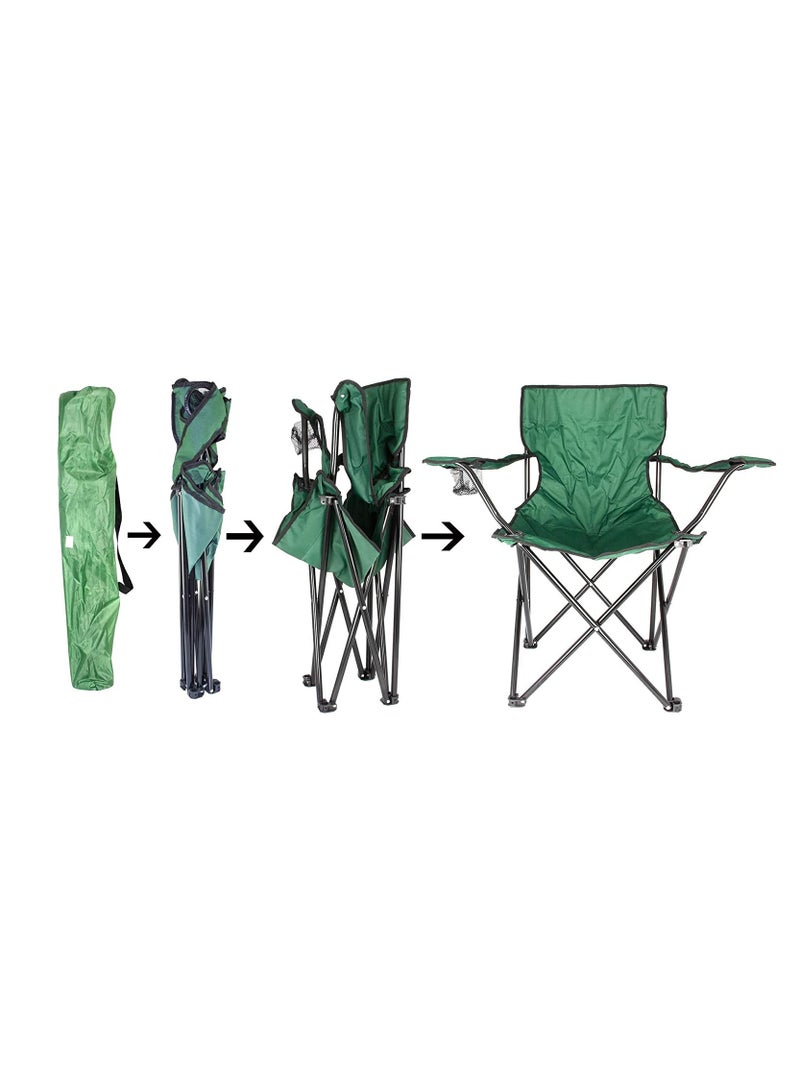 DeloPik Foldable Camping Chair with cup holder Green - Image 4