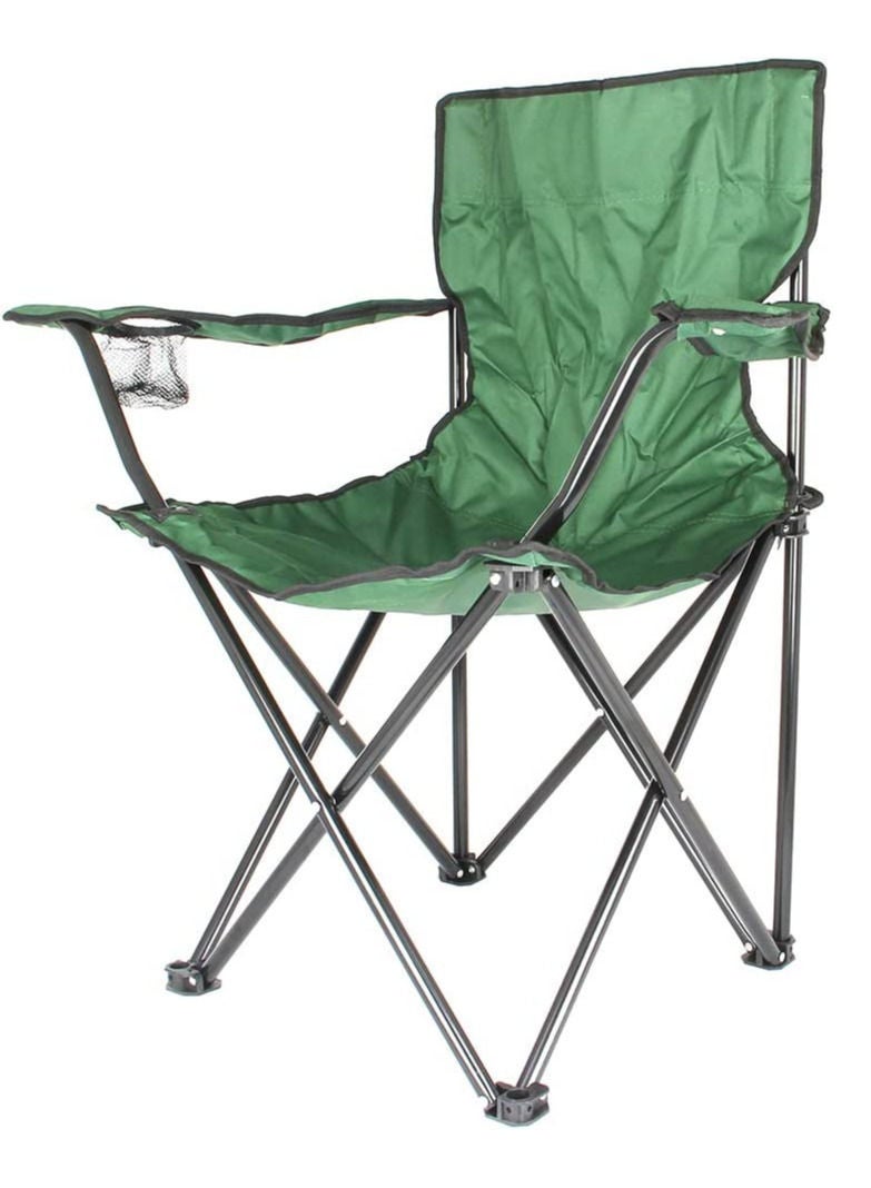 DeloPik Foldable Camping Chair with cup holder Green - Image 1