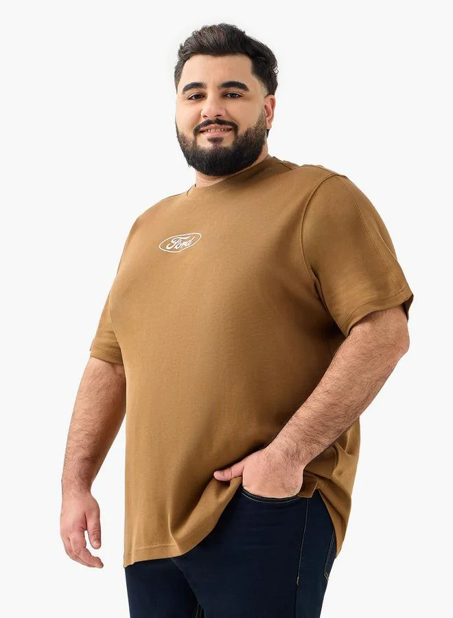 Maxim  Men Regular Fit Crew Neck Short Sleeves Ford Logo Print T shirt for Men | Best Price UAE