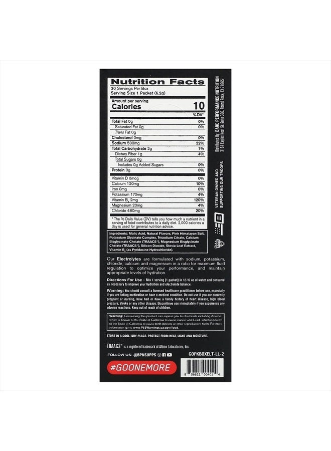 Bare Performance Nutrition , BPN Electrolytes Go Packs, Hydration Drink Mix Powder Packets, Lemon Lime, 30 Servings - Image 2