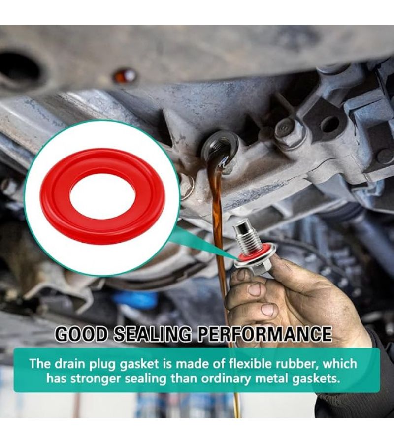 M14x1.5 Oil Drain Plug Kit With 6 Gaskets For Buick Chevrolet GMC - Image 4