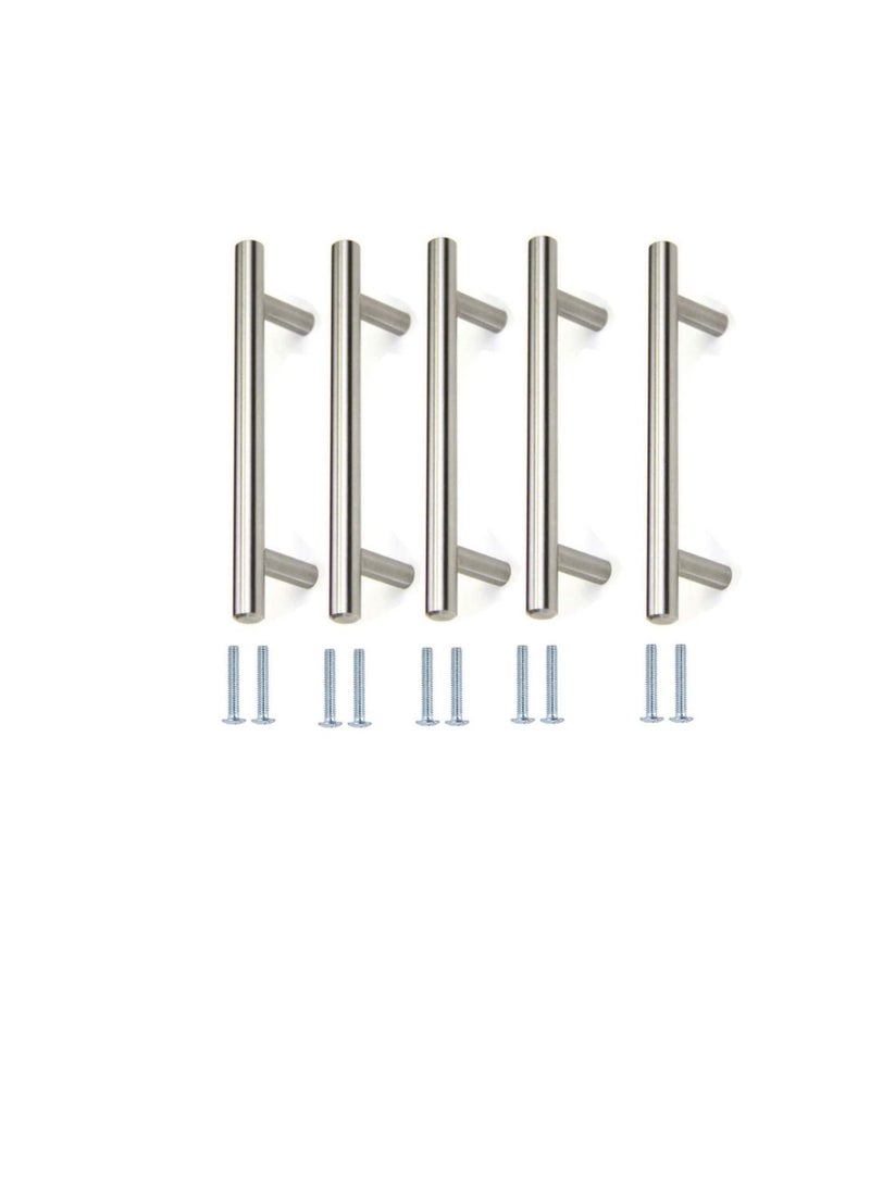 Stainless Steel Kitchen Cabinet Drawer T Bar Cabinet Furniture Pull Cabinet Door Handles and Pulls Cabinet Knobs Brushed Nickel. 15.5 x Hole Size 9.6 CM, Pack of 5 - Image 3