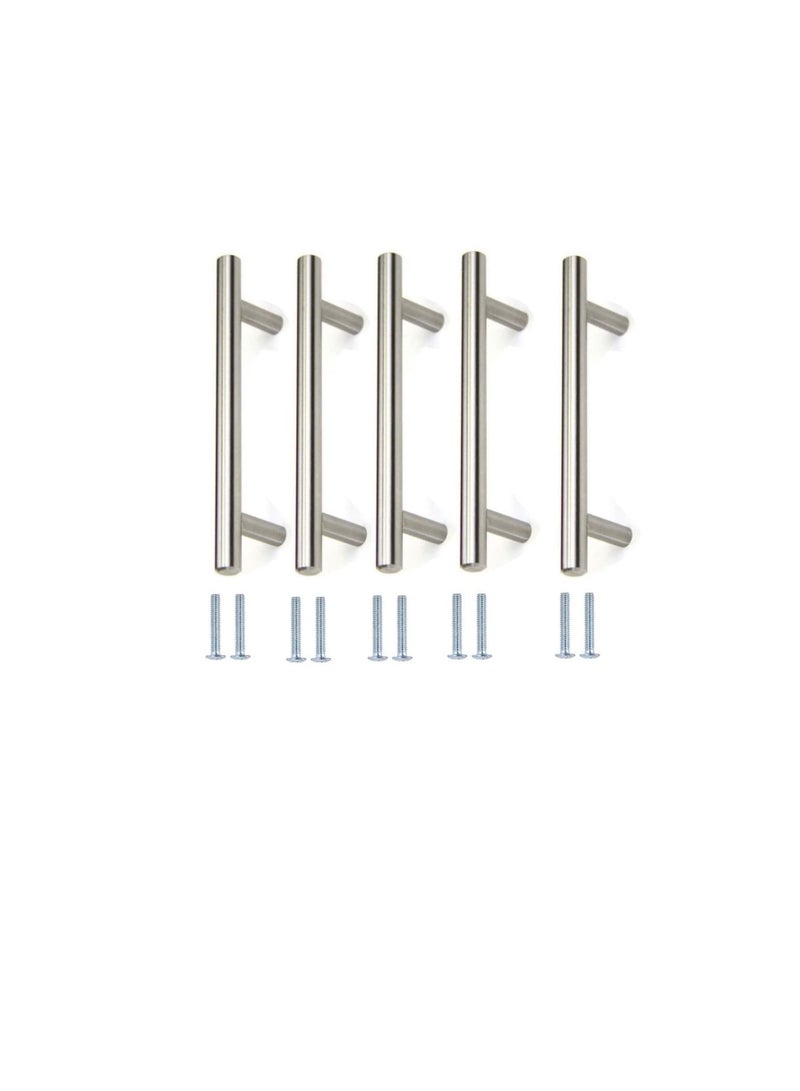 Stainless Steel Kitchen Cabinet Drawer T Bar Cabinet Furniture Pull Cabinet Door Handles and Pulls Cabinet Knobs Brushed Nickel. 15.5 x Hole Size 9.6 CM, Pack of 5 - Image 2