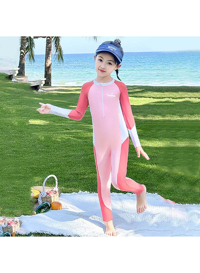 YouYou Children's Swimwear, Girls' Swimwear, Long-sleeved One-piece Hot Spring Swimwear Pants, Small, Medium, And Large Children's Professional Swimming Sets - Image 4
