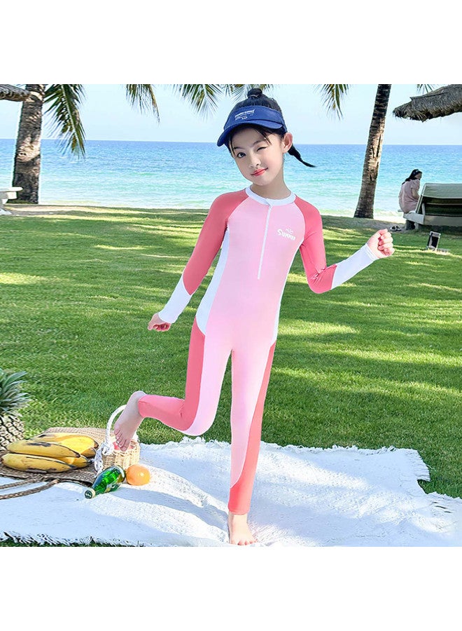 YouYou Children's Swimwear, Girls' Swimwear, Long-sleeved One-piece Hot Spring Swimwear Pants, Small, Medium, And Large Children's Professional Swimming Sets - Image 3