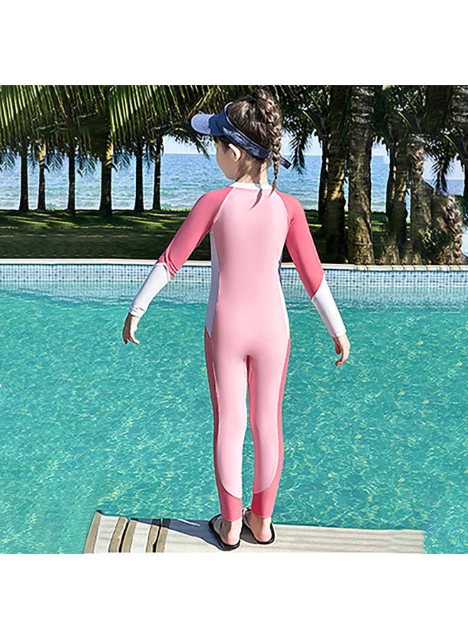 YouYou Children's Swimwear, Girls' Swimwear, Long-sleeved One-piece Hot Spring Swimwear Pants, Small, Medium, And Large Children's Professional Swimming Sets - Image 5