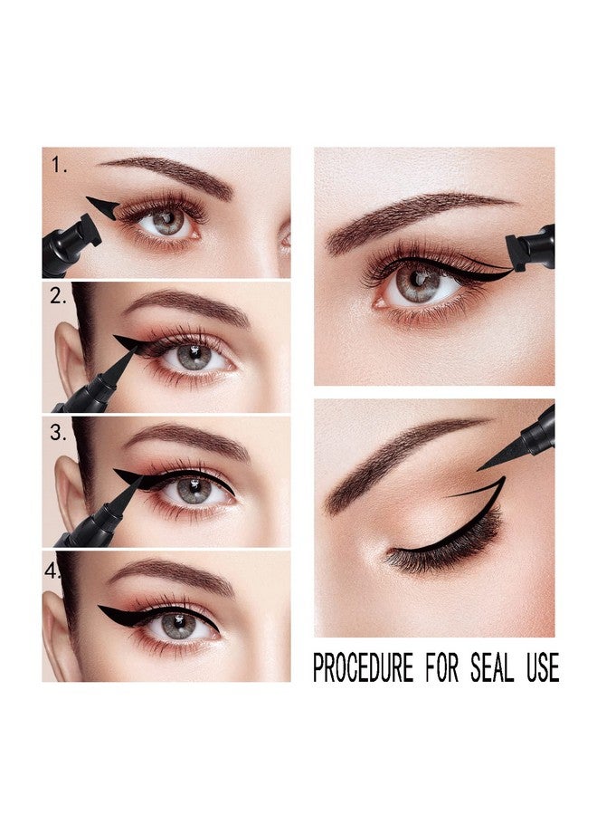 Avierll Winged Eyeliner Stamp 2 Pens Smudge Proof Waterproof Long Lasting Quick Flick Wingliner Vamp Style Wing Eye Liner Pen Black (Left And Right) - Image 5