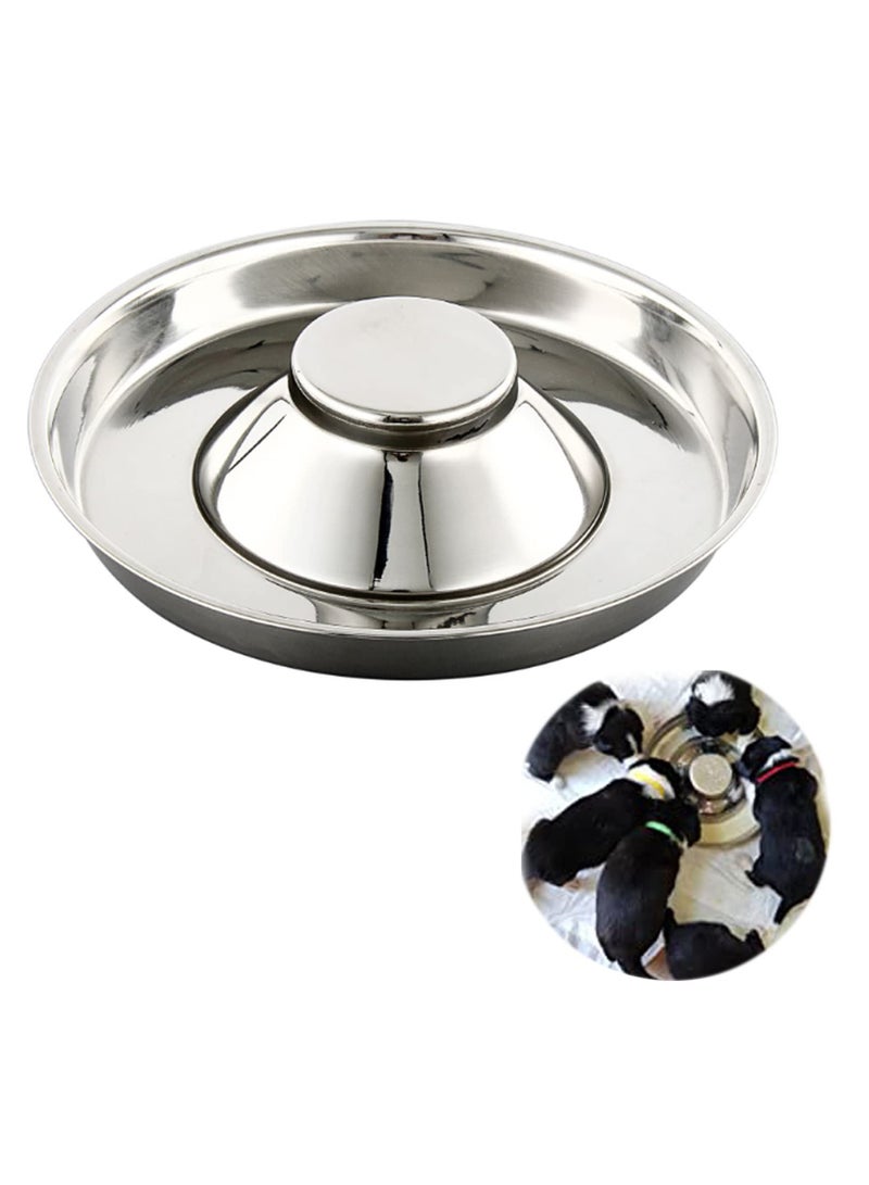 Puppy Feeding Bowls,Stainless Steel Metal Dog Bowls,Puppy Weaning Bowl Puppy Dishes,Litter Feeding Bowls for Multiple Puppies Cats Eating at Same Time for Small Medium Large Dogs - Image 1