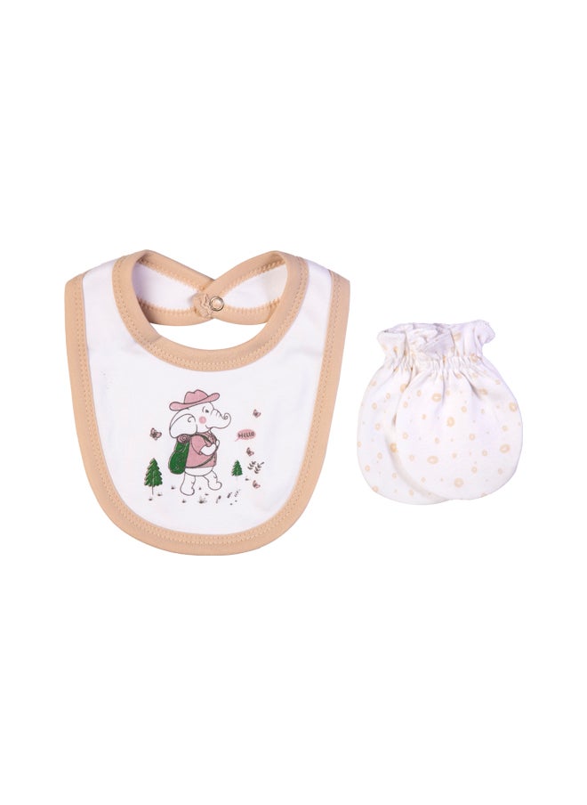 Babies Basic 5 Piece Unisex 100% Cotton Gift Set Include Bib, Romper, Mittens, Cap And Sleepsuit/Jumpsuit- Be Brave  - Image 5
