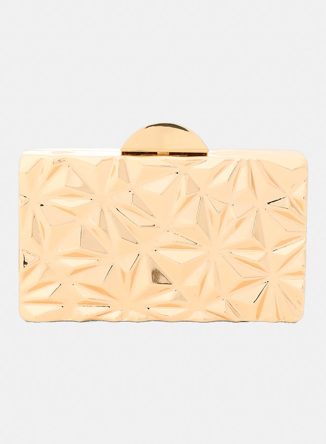 ديجافو حقيبة كلاتش معدنية مطروقة جولد مع حزام سلسلة للنساء - Image 3