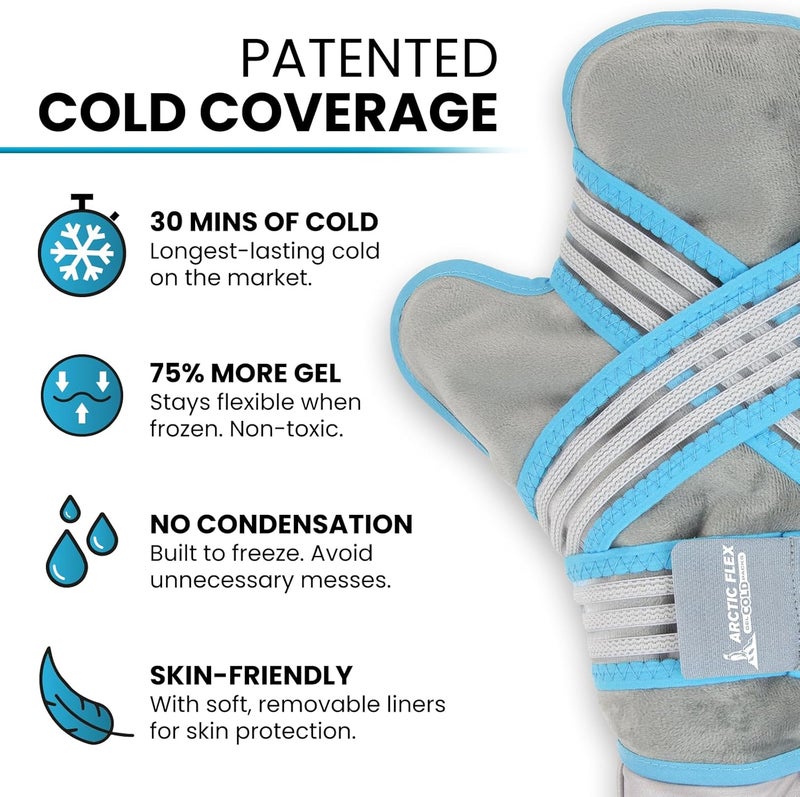 Arctic Flex Vive Cold Gloves for Chemotherapy Neuropathy Pair of 1  Heavy Duty Clay Ice Mitts for Hands  Hot  Cold Therapy Gloves  Frozen Chemo Hand Ice Packs for Arthritis Pain - Image 2