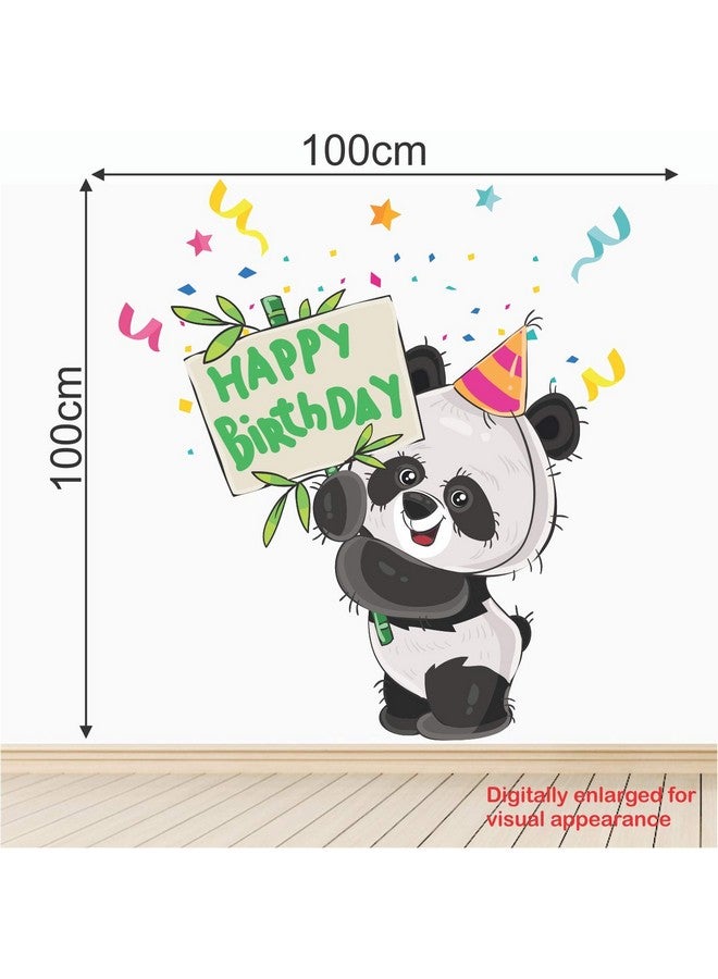 StickMe 'Cute Panda Happy Birthday Wishes Wall Sticker' -SM412 (Multi Colour, Vinyl - 100cm X 100 cm) - Image 3