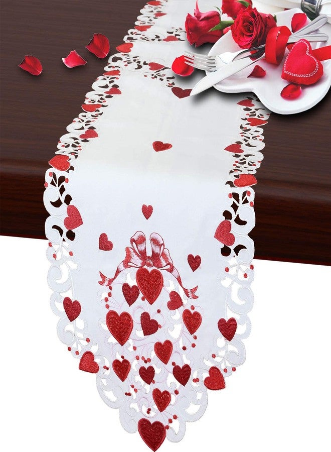 Grelucgo Embroidered Table Runner for February 14th (14x54 inches) - Image 1
