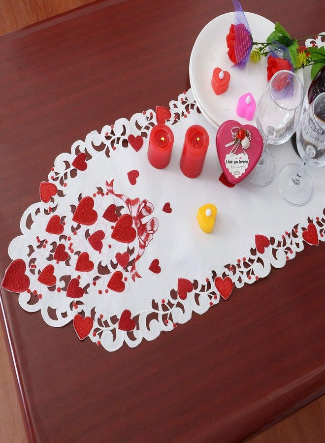 Grelucgo Embroidered Table Runner for February 14th (14x54 inches) - Image 2