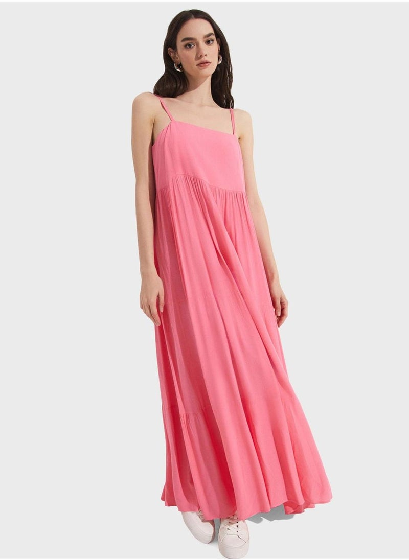 JUNE Pink Maxi Dress - Image 1