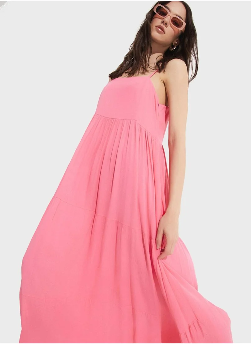 JUNE Pink Maxi Dress