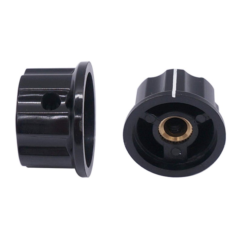 Taiss 10pcs Silver Tone Top Potentiometer Knobs for 6.4mm / 0.25" Shaft Hole - Volume Control Rotary Switch Knob, Top Diameter: 23mm, Black A03-6.4mm - Image 5