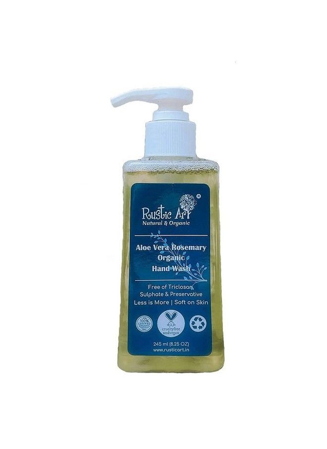 Rustic Art - Organic Hand Wash ; Natural Vegan ; Nondrying Hydrating ; 245Ml Orange Neem & Aloe Vera Rosemary - Image 1