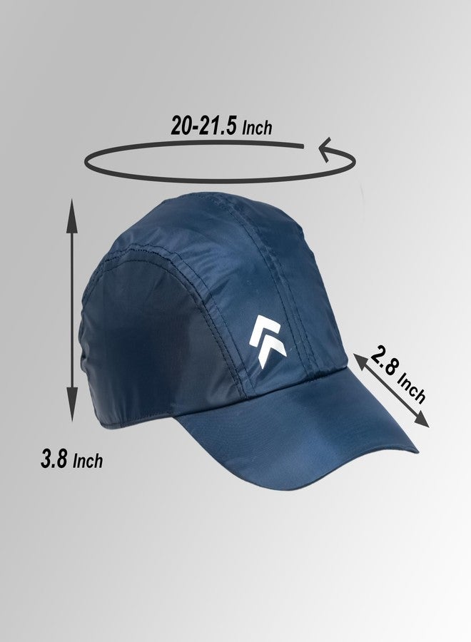 C Classic Water-Resistant Baseball Cap, Lightweight,Rainy Wear, Adjustable Buckle, Fit for All Kind of Outdoor Activites in Monsoon with Reflective Logo (in, Alpha, Free Size, Blue) - Image 4