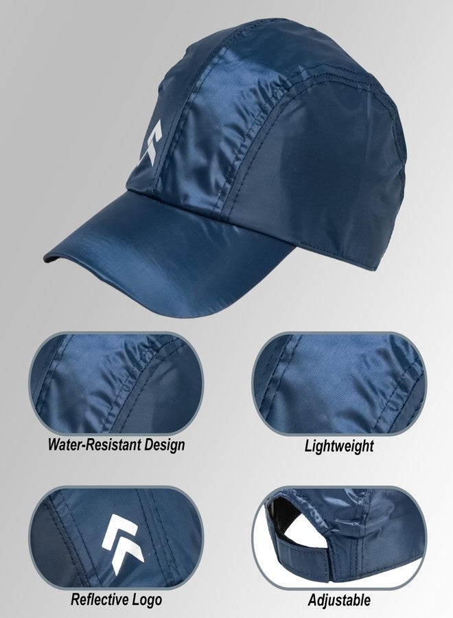 C Classic Water-Resistant Baseball Cap, Lightweight,Rainy Wear, Adjustable Buckle, Fit for All Kind of Outdoor Activites in Monsoon with Reflective Logo (in, Alpha, Free Size, Blue) - Image 3