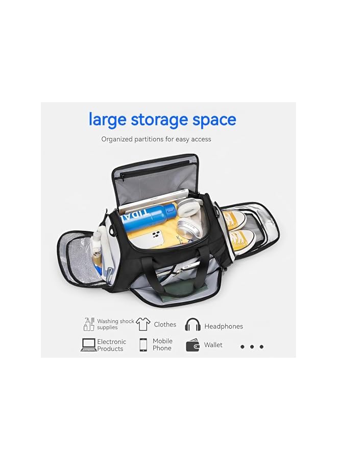 PROMASS Gym Bag, Medium Gym Bag With Shoes Pouch, Large Capacity Gym Duffle Bags For Men, Waterproof Gym Bag For Women, Lightweight Mini Duffel Bag For Business Travel And Sport (Black) - Image 2