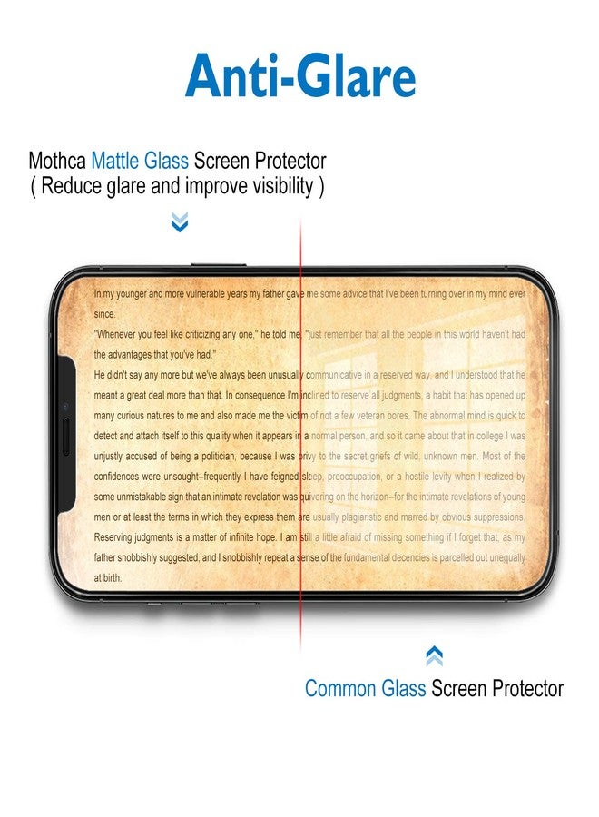 Mothca Matte Glass Screen Protector for iPhone 12 Pro/iPhone 12 6.1-Inch 2020, Anti-Glare & Anti-Fingerprint, Full Coverage Tempered Glass Film - Image 4