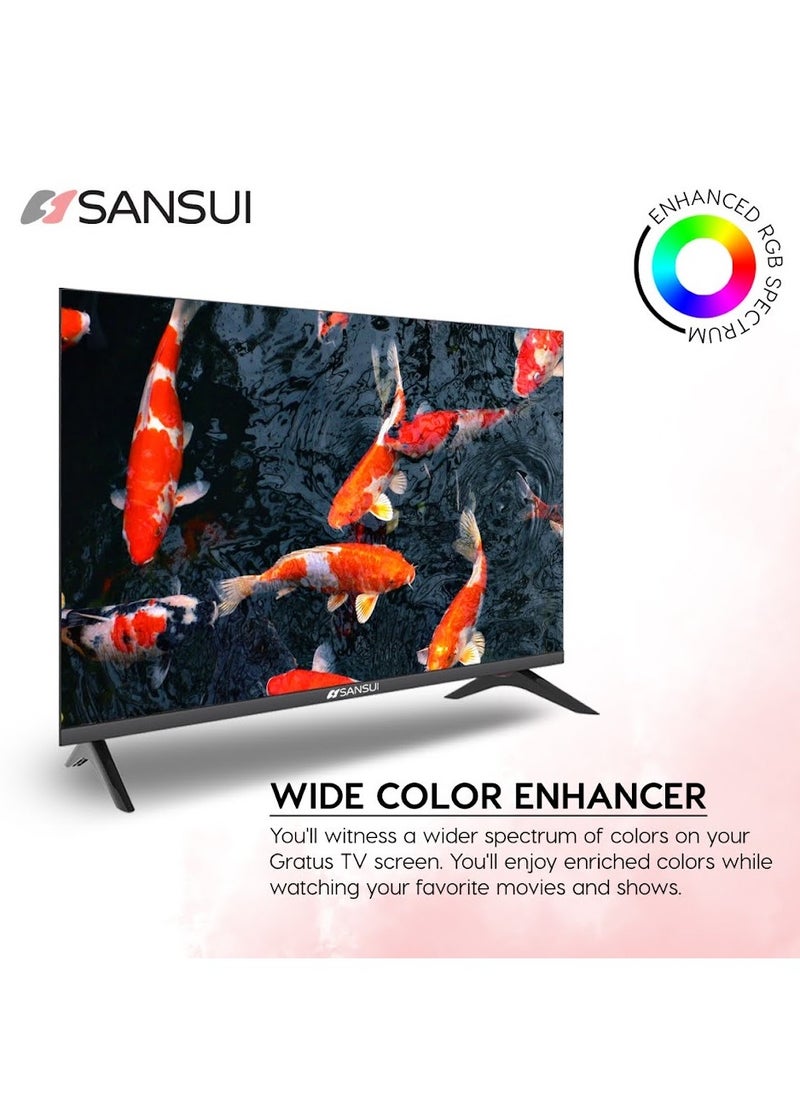 Sansui - SANSUI 32" Edgeless HD ready LED Smart TV, DVB T2/S2 Built-in receiver, Android 12, 2 USB, 2 HDMI, High Resolution, Superior Sound, Model- SS32LTA501 - Image 1