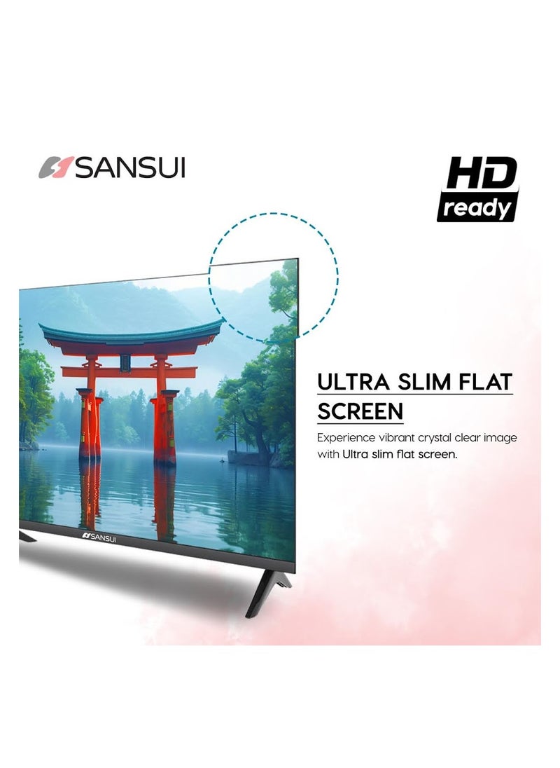 Sansui - SANSUI 32" Edgeless HD ready LED Smart TV, DVB T2/S2 Built-in receiver, Android 12, 2 USB, 2 HDMI, High Resolution, Superior Sound, Model- SS32LTA501 - Image 1