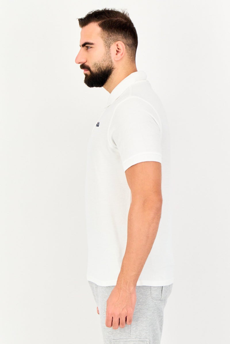 FILA Men Regular Fit Embroidered Logo Short Sleeve Polo Shirt, White - Image 3