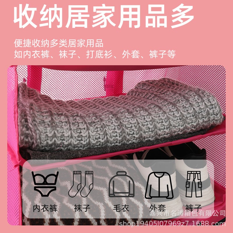 Clothes Wall-Mounted Sundry Storage Bag Three-Layer Hanging Bag Book Hanging Bag Storage Bag Convenient - Image 5