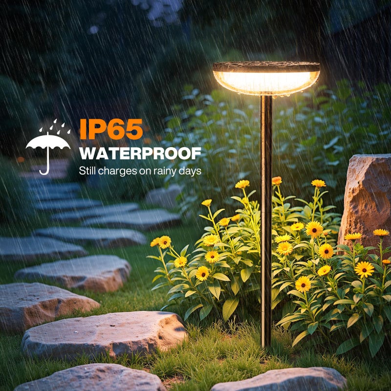 ELECLINK Solar Pathway Lights Outdoor, 6 Pack Tall Solar Garden Lights Outdoor Waterproof for Yard Flower Bed Patio Path Walkway Driveway Outside Decor Landscape Lighting - Image 4