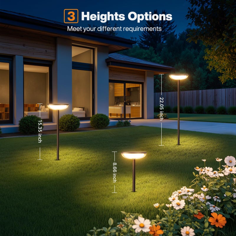ELECLINK Solar Pathway Lights Outdoor, 6 Pack Tall Solar Garden Lights Outdoor Waterproof for Yard Flower Bed Patio Path Walkway Driveway Outside Decor Landscape Lighting - Image 5