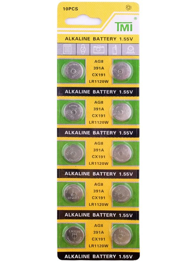 تي ام اي بطارية 1.5 فولت 10 قطع من تي ام آي AG8 391A CX191 LR1120W - Image 1