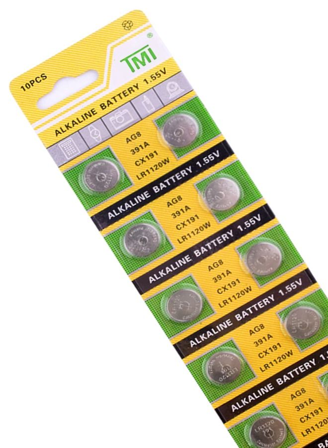 تي ام اي بطارية 1.5 فولت 10 قطع من تي ام آي AG8 391A CX191 LR1120W - Image 2