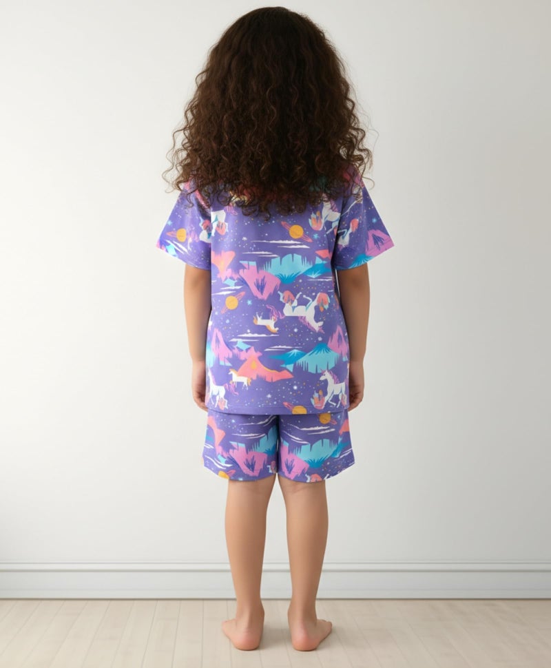 ANTHRILO Shorts Sets for Girl | 100% Cotton, Skin Friendly Fabric | Sleepwear Night Suit | T-shirt & Shorts, Half Sleeves T-shirt, Round Neck Knee length Shorts | Regular Wear | 4 Years-5 Years - Image 4