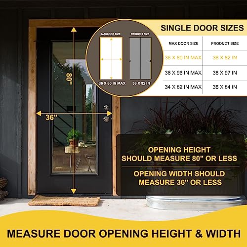 Iduontis Magnetic Screen Door- Fit for Door Size:36x80 Inch, Screen Itself Size:38"x82", Hands Free Mesh Partition,Heavy Duty Screen Door Mesh Curtain Keeps Bugs Out, Frame Hook & Loop, Pet and Kid Friendly - Image 2