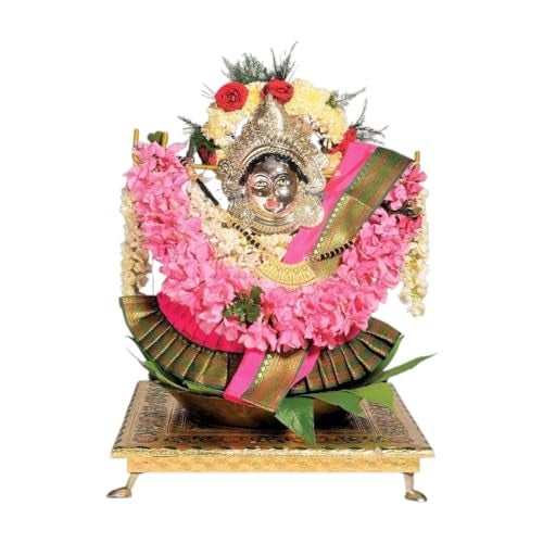 Doorbag Coconut Kalash Kadi Kalasam Flower Stand Stick for Vaibhav Lakshmi Varalakshmi Pooja and Home Temple Decor (Metal Golden Yellow Colored) - Image 4