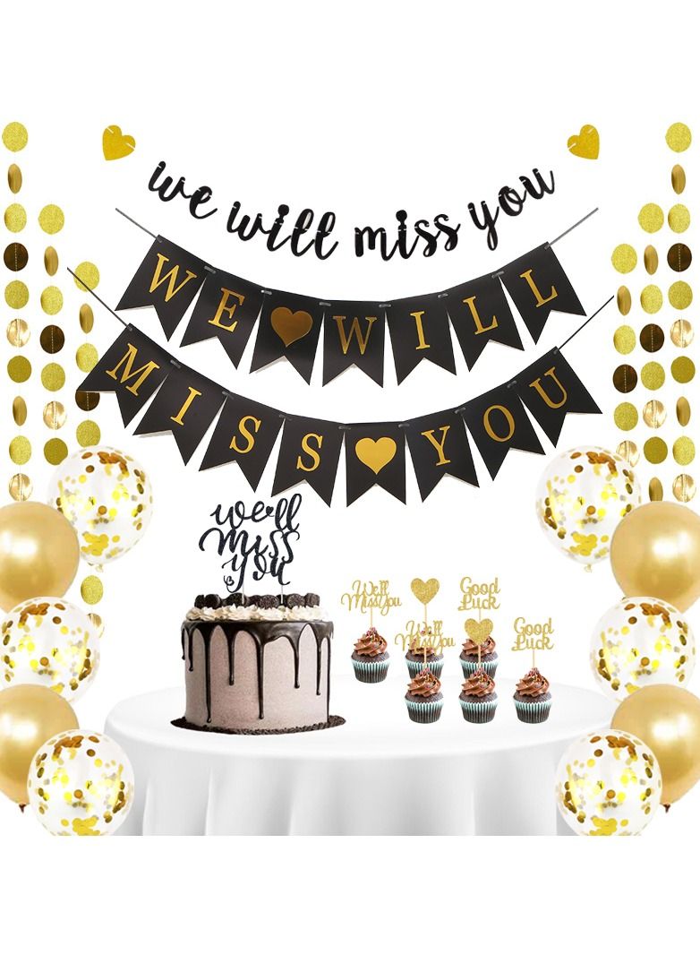 Farewell Party Decorations Gold and Black - Image 1