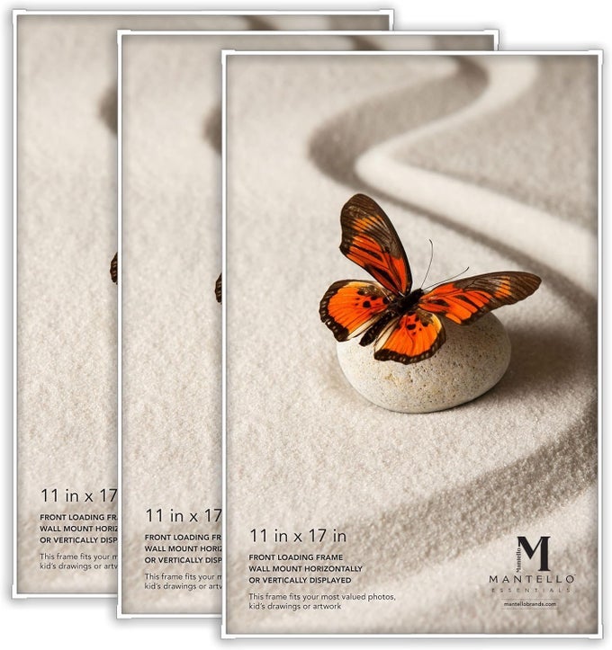 MANTELLO 11 X 17 FRAME CLEAN LOOK WHITE FRONTLOADING POSTER FRAME 3PACK 11X17 PICTURE FRAME
