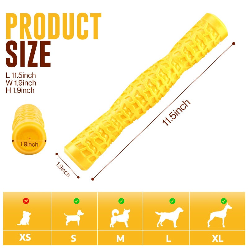 LOYEE Dog Squeaky Toys Interactive Dog Toys for Aggressive Chewers Tough Rubber Chew Toys for Medium/Large Breed, Indestructible Puppy Chew Toys for Teething (Yellow) - Image 2