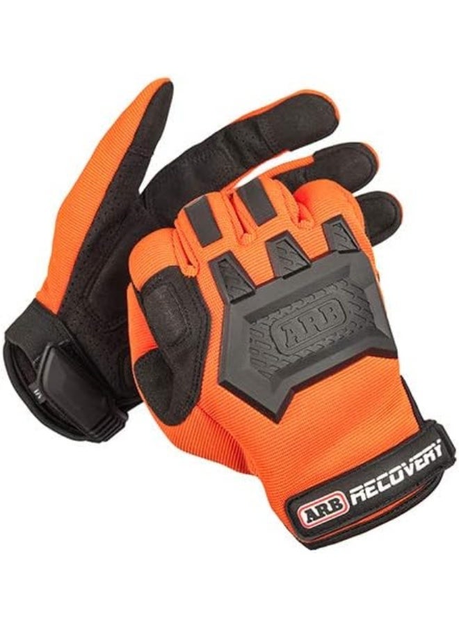 ARB Premium Recovery Winch Offroad Work Gloves Unisex, Cut and Impact Resistant, Hi-Vis Orange, All Purpose, Touch Screen Compatible, Adjustable Wrist Strap, Tactile Padded Palms, One Size Fits Most - Image 1