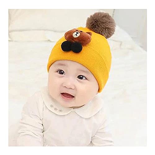 Krystle Baby Boy's Wool Pom Pom Hat And Scarf Set (Pack Of 2 Pieces) (KRY-Tedy-pom-cap-neckwarmr-Ylw_Yellow_1-3 Years) - Image 2
