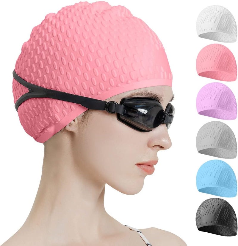 Tripsky Silicone Swim Cap,Comfortable Bathing Cap Ideal for Curly Short Medium Long Hair, Swimming Cap for Women and Men, Shower Caps Keep Hairstyle Unchanged… - Image 1