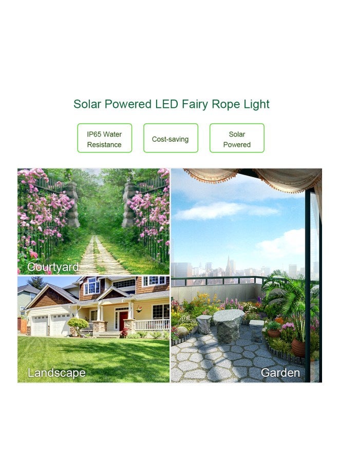 إسكدنيا سلسلة مصابيح إي إي دي تعمل بالطاقة الشمسية أبيض/ أسود 12متر - Image 5